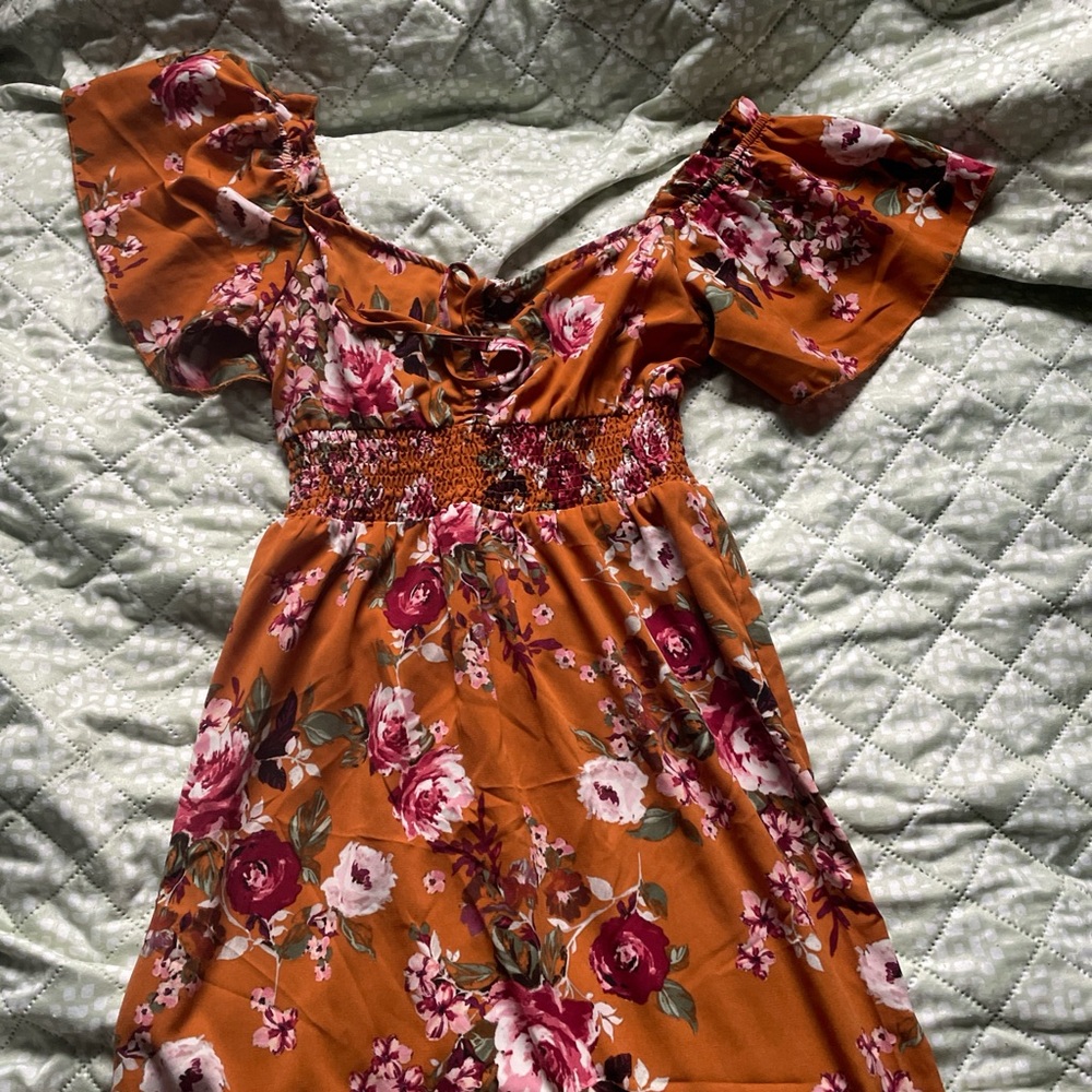 Floral Orange Dress